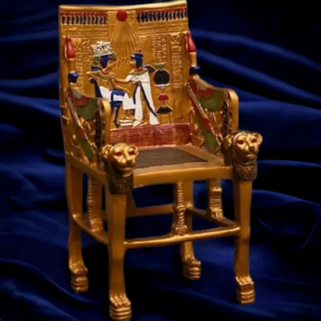 Authentic Replica of King Tutankhamun's Throne - 20cm Egyptian Handcraft -BC