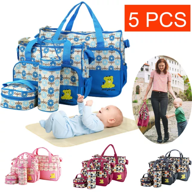 5 Pcs Diaper Bag Tote Wipes Pocket Baby Nappy Diaper Pouch Dirty Changing Pads