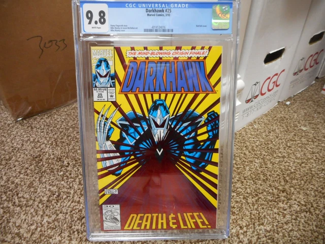 Darkhawk 25 cgc 9.8 Marvel 1993 Death and Life WHITE pgs NM MINT RED foil cover