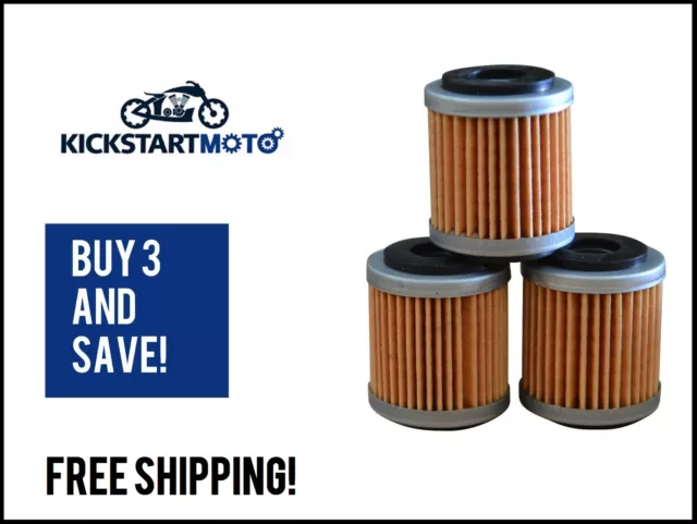 Oil Filters for Yamaha WR250F WR450F YZ250F YZ450F YFZ450ATV (3 PACK) WR YZ 450