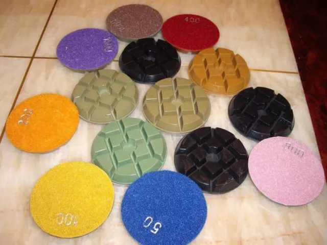 4 Inch Diamond Floor Polishing Pads Dry Wet for Granite Marble Concrete Terrazzo 2