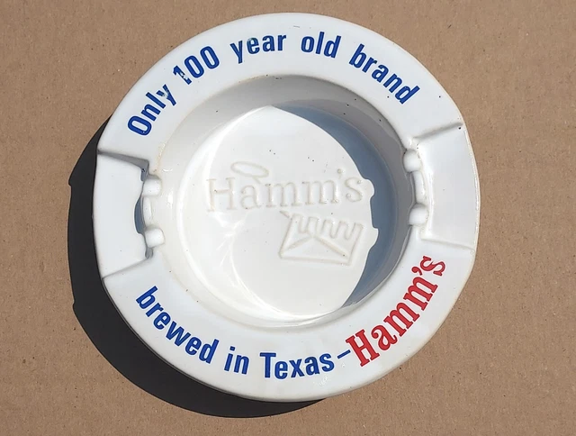Rare Hamm's Beer Ashtray 100 Year Old Brand Brewed in Texas 6"