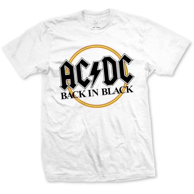 WHITE AC/DC BACK In Black Circle Logo Official Tee T-Shirt Mens EUR 27 ...