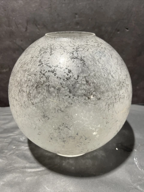 8" FROSTED PREOWNED Victorian Ball Gas Lamp Shade - 4" fitter