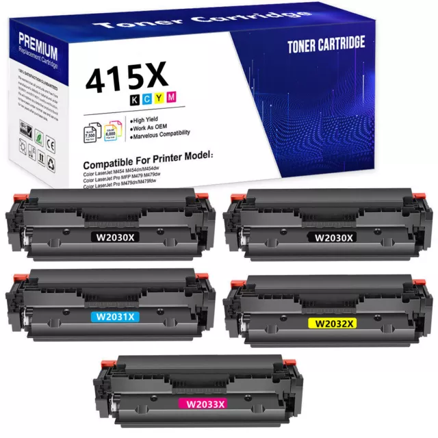 XXL Toner für HP 415A W2030A Color LaserJet Pro MFP M479FDW FDN M454DW Kein Chip