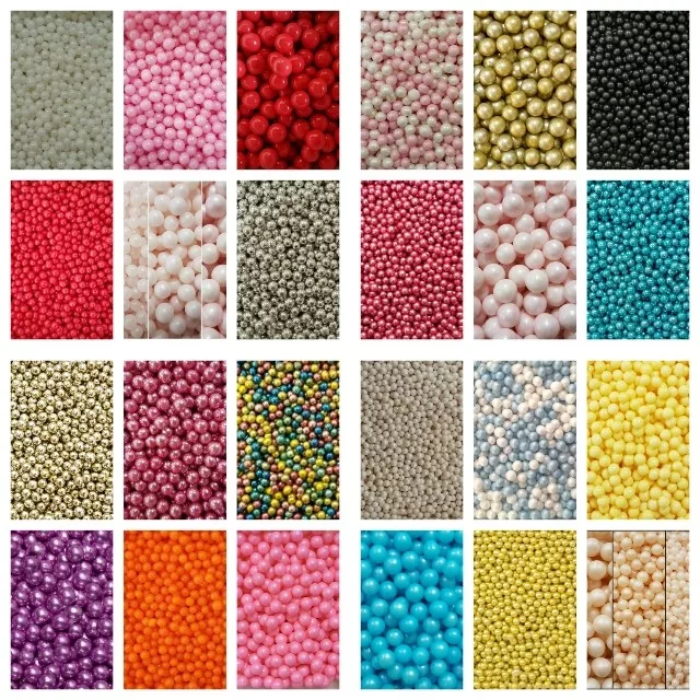 5g SAMPLE BAGS - Edible Sugar Pearls/ Dragée Balls 4,6,8 & 10mm - MULTI  LISTING