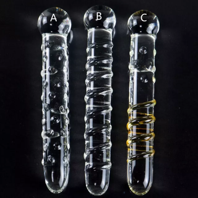 Dildo-Crystal-Dong-Glass-Anal-Sex-Plug-Double-Ended-Thruster-Vagina-Adult-Toy