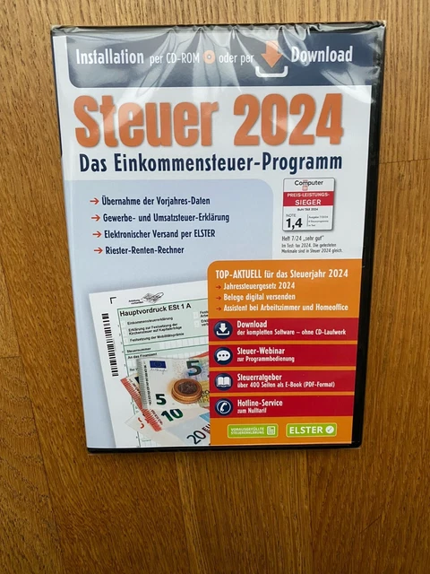 ALDI STEUER 2024 für das Jahr 2024 Einkommensteuer NEU OVP CDROM und