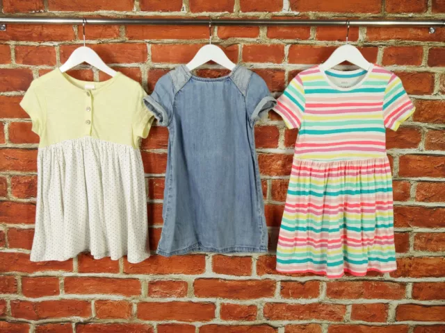Girls Bundle Age 3-4 Years M&S Next Dress Set Spot Denim Stripe Summer Sun 104Cm