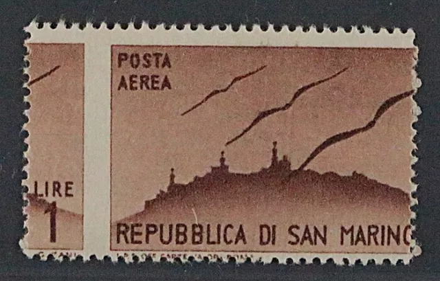 San Marino 341 FZ ** 1946, Flug 1 L. FEHLZÄHNUNG, postfrisch, sehr SELTEN 500 €