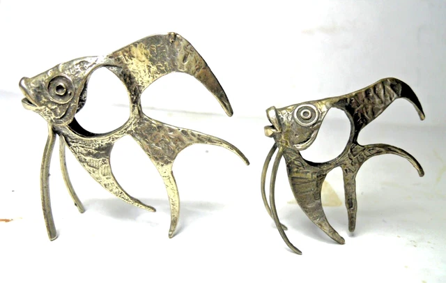 2 Miniature In Argento 800 Pesci 20 Grammi Vintage Anni 70 Silver No Raspini