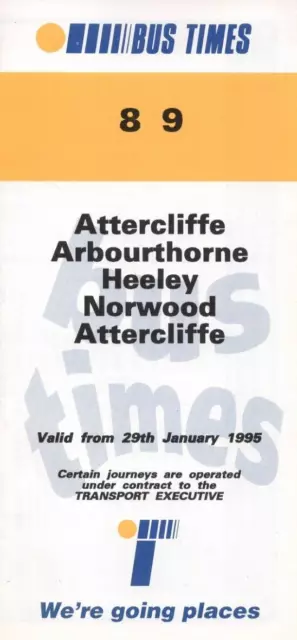 Sheffield Transport Executive Bus Timetable -8/9 - Attercliffe-Heeley - Jan 1995