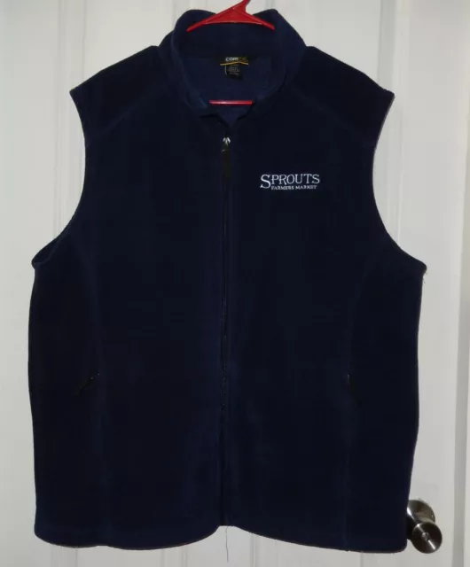 Sprouts Farmers Market Navy Blue Fleece Vest Uniform Unisex XL