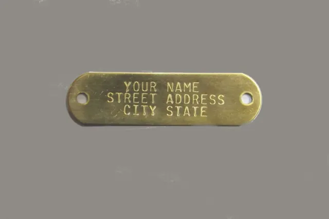 Brass Tag Name Plate For Dog Collar With 2-Piece Rivets Pet Id