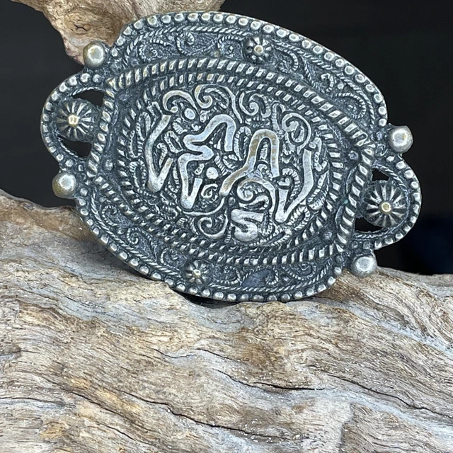 Broche ancienne Bijoux Berbère Moyen Orient Kabyle Métal Argenté