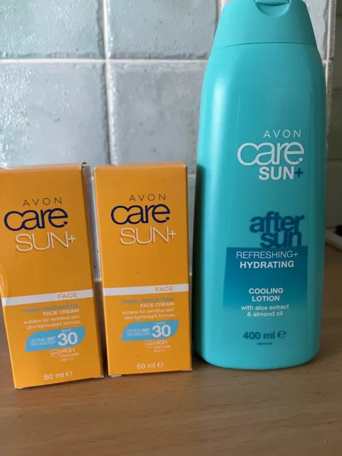 Avon Care Sun + Face Cream SPF30 50ml x2 & After Sun Cooling Lotion 400ml x1