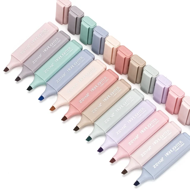 Highlighter Pen, Cream Colors Chisel Tip, Aesthetic Highlighter Marker,...