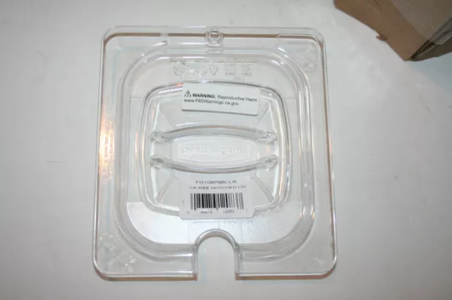 Case of 6 Rubbermaid FG108P86CLR Sixth Size Cold Food Pan Cover with Notch New