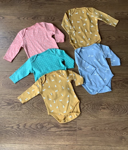 Pacchetto gilet body bambina Next età 3-6 mesi stampa coniglio cigni, macchie