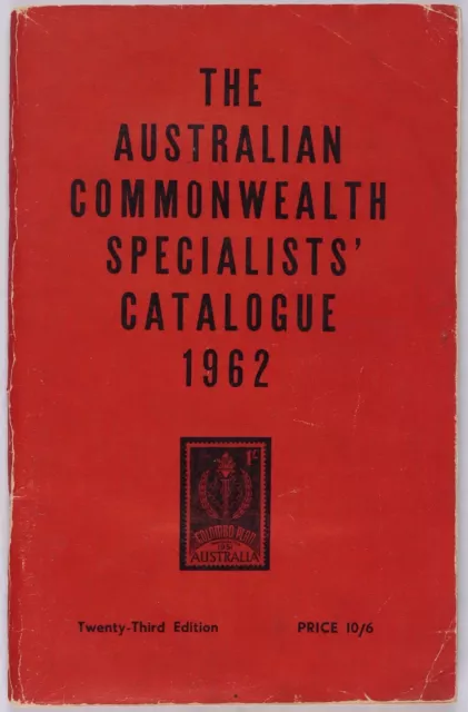 CATALOGUES Australia ACSC 23rd Edition, 1962, pub by Hawthorn Press.