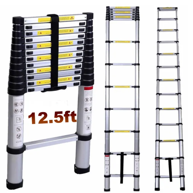 10.5FT Aluminium Multi-Purpose Telescopic Ladder Extension Steps Tall EN131