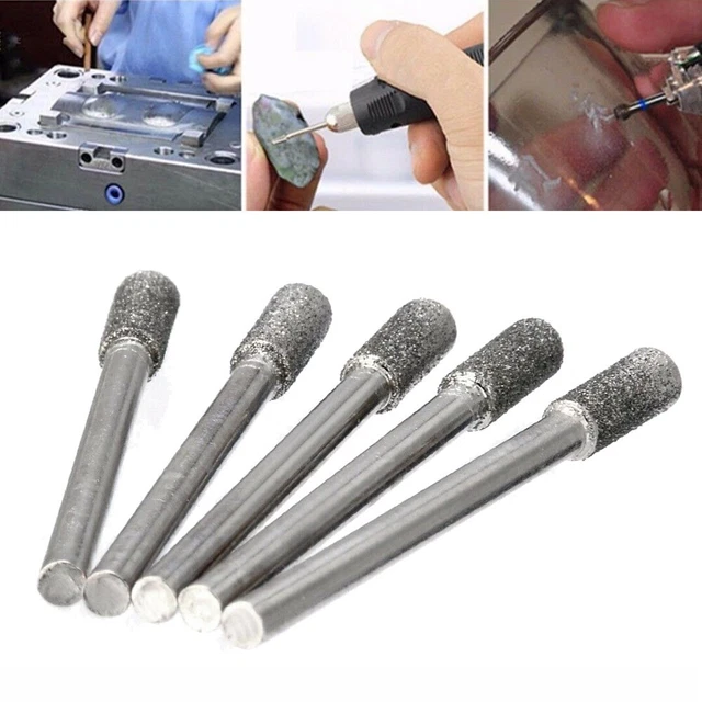 5 DIAMOND GRINDING BURR DRILL Bits 4mm Grinding Diameter For