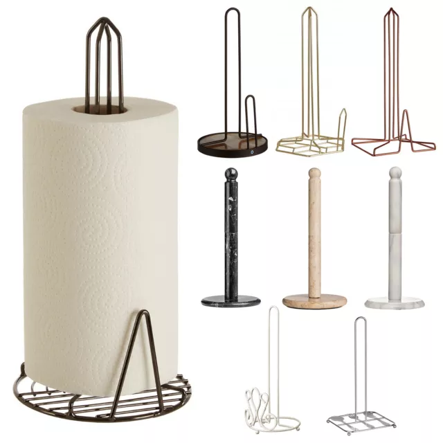 Metal Wire Kitchen Roll Holder Tissue Toilet Paper Towel Rack Storage Dispenser