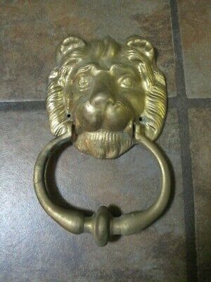 Lion Head Brass Door Knocker ~ Vintage ~ No Hardware ~ Euc