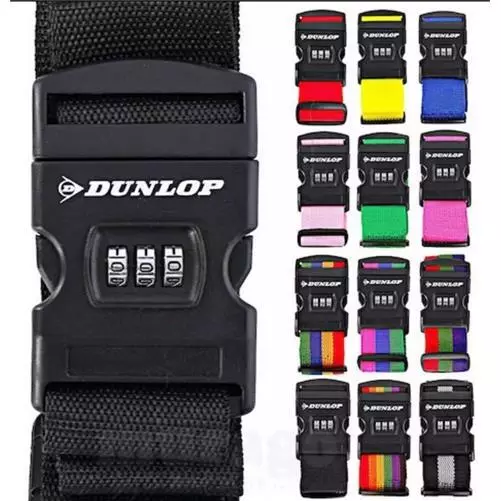 Dunlop Adjustable Safety Travel Suitcase Luggage Baggage Strap Combination lock