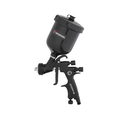 INTERTOOL HVLP Auto Paint Air Spray Gun, Gravity Feed Black M-Diamond Series