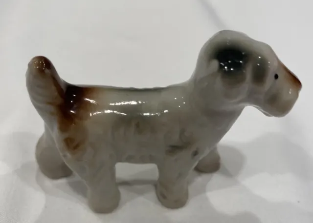 Vintage Miniture FOX TERRIER Dog Figurine Bone China 2.5” X 2”