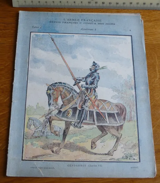 Ancien Protège-cahier Couverture "GENDARMES (Charles VII)" L'Armée Française