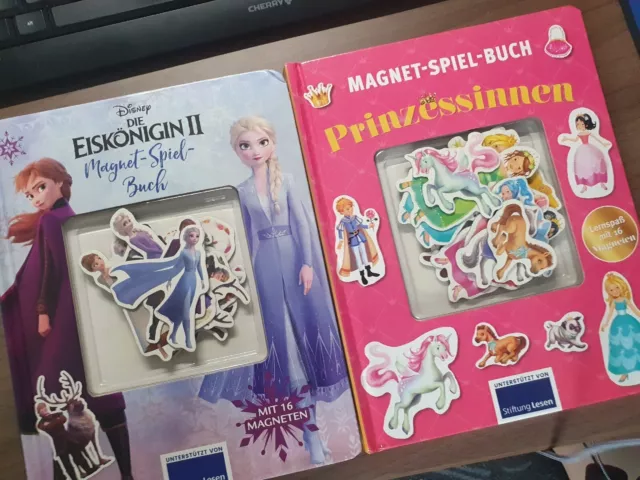 Disney "Die Eiskönigin II & Prinzessinen "Magnet-Spiel-Buch" Lernspaß 16 Magnete