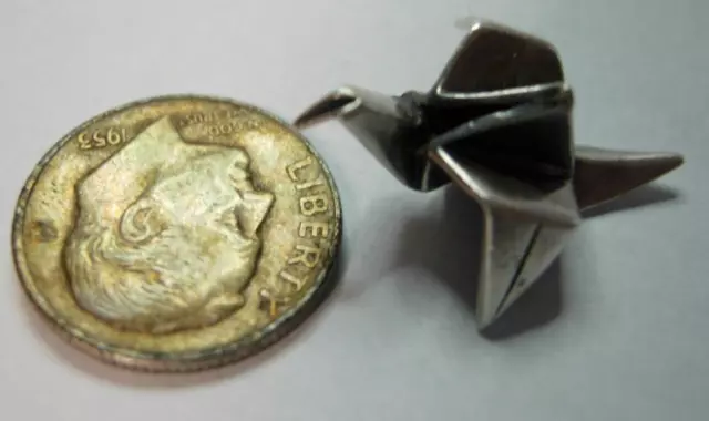 Vintage Sterling Origami Bird - Lucky Folded Ornament / Fetish HLP maker 2