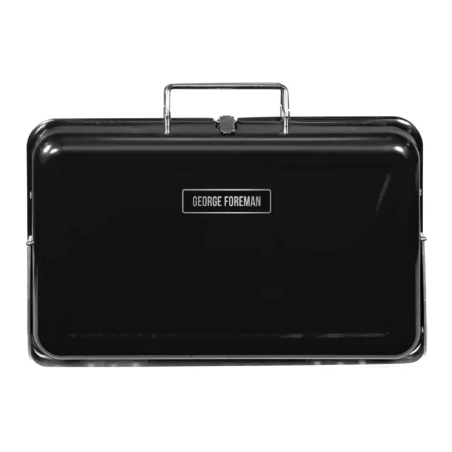 George Foreman Charcoal BBQ Portable Briefcase GFPTBBQ1005B Black with Handles