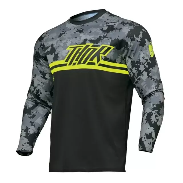 THOR 2024 SECTOR Motocross MX JERSEY DIGI Black/Camo 2910-7569 Size X-Large