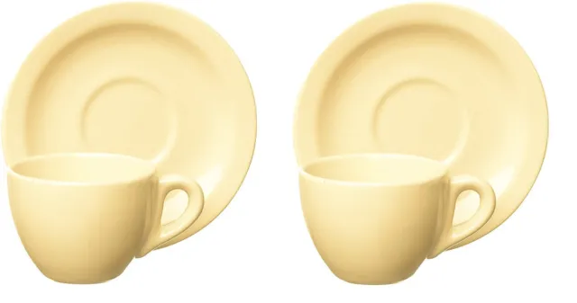 Excelsa Trendy, Set 2 Tasses Café Couleur Crème, en Céramique