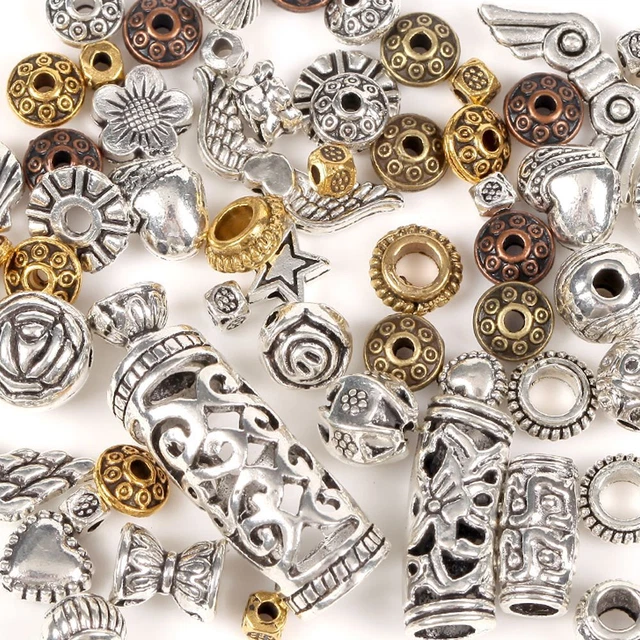 Star Wing Spacer Beads - Loose Metal Silver Color 50pcs Bracelet Charm Accessory
