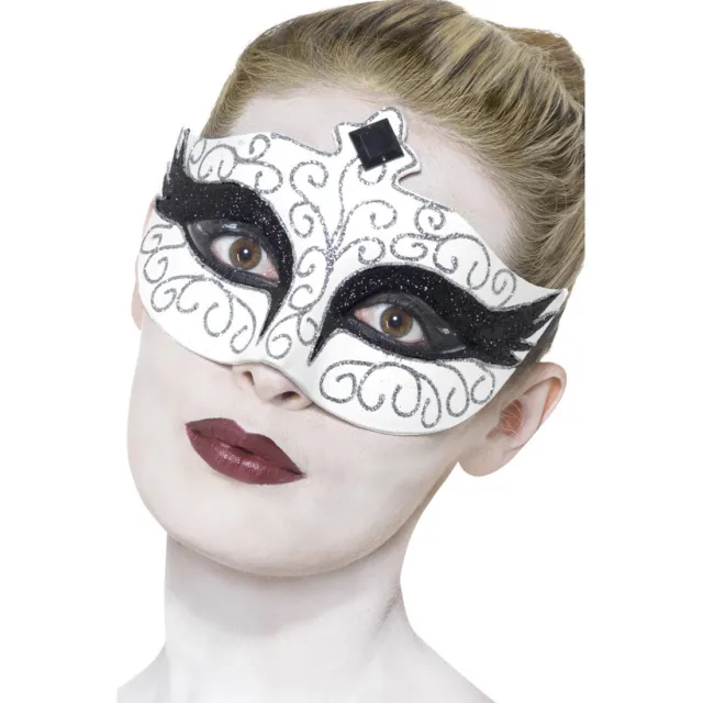 Venezianische Maske Schwan Halbmaske Gesichtsmaske Ballmaske Opernmaske Venedig