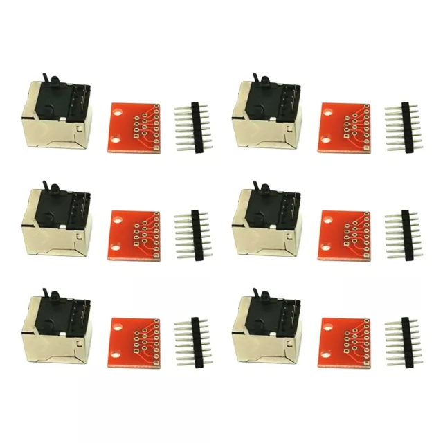 6 Stück RJ45 Anschlussplatine Breakout Board Kit Netzwerk Transceiver Board Set