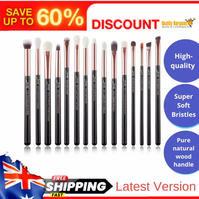 15Pcs Professional Makeup Eye Liner Set Brush Tool Set Pure Natural Wood Handle