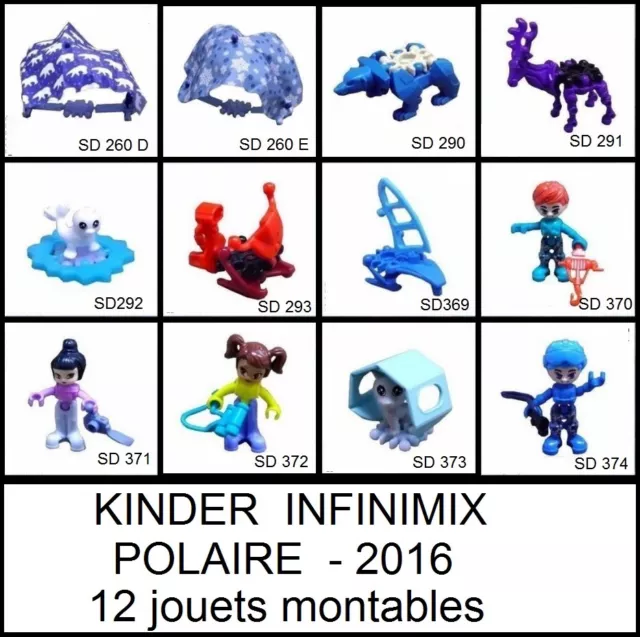 KINDER INFINIMIX Lot Collection Série complète 12 figurines Jouets POLAIRE