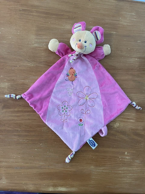 0/Doudou souris rose plat Mots d'enfants  Fleur Losange Poussin Oiseau Orange