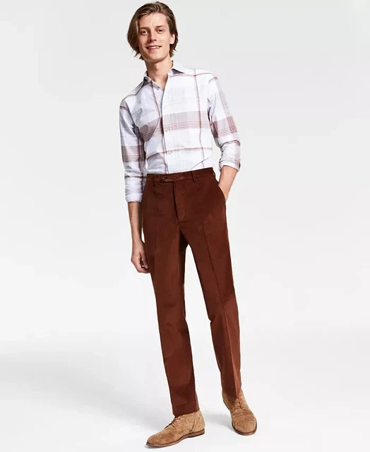 Lauren Ralph Lauren Mens Classic Fit Stretch Corduroy Pants Vicuna Brown 32 X 32