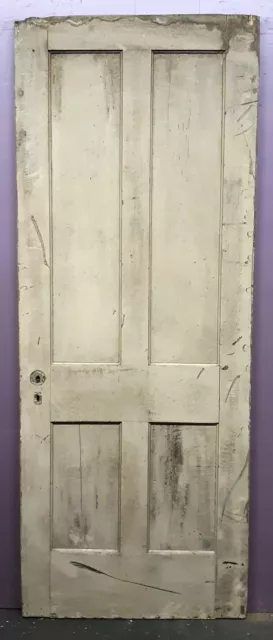 30"x78" Antique Vintage Old Victorian SOLID Wood Wooden Interior Door 4 Panels
