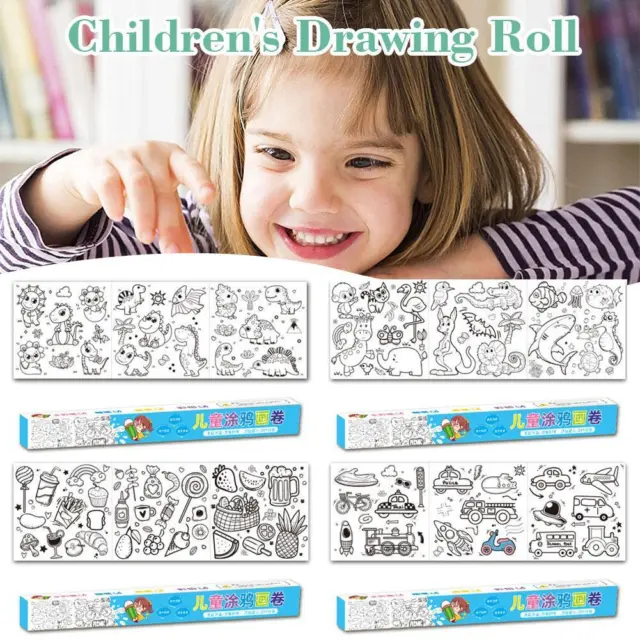 CHILDREN'S DRAWING ROLL DIY Sticky Color Filling Paper X Early 1/4