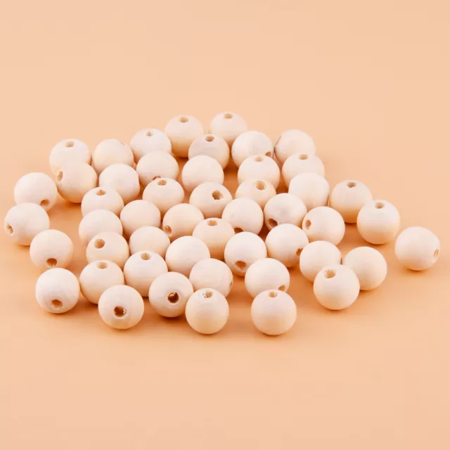 50X 16mm Natural Wood Spacer Beads Round Wooden Balls Jewelry Bracelet Making Pd