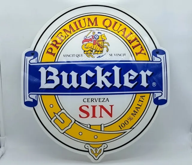 Insegna Targa In Plastica Birra Buckler Cerveza Sin-Sign Beer Bier Pils-Vintage