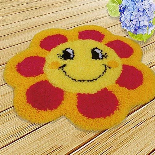 Kits de alfombras de gancho de pestillo 3D, kits de gancho de pestillo para adultos, niños adultos flor hágalo usted mismo