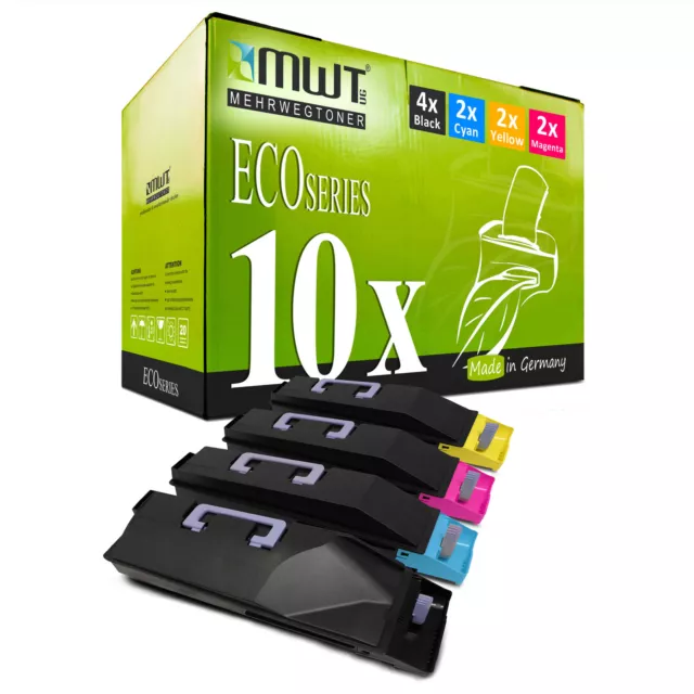 10x MWT Eco Cartuccia Sostituita Kyocera TK-865C TK-865K TK-865M TK-86